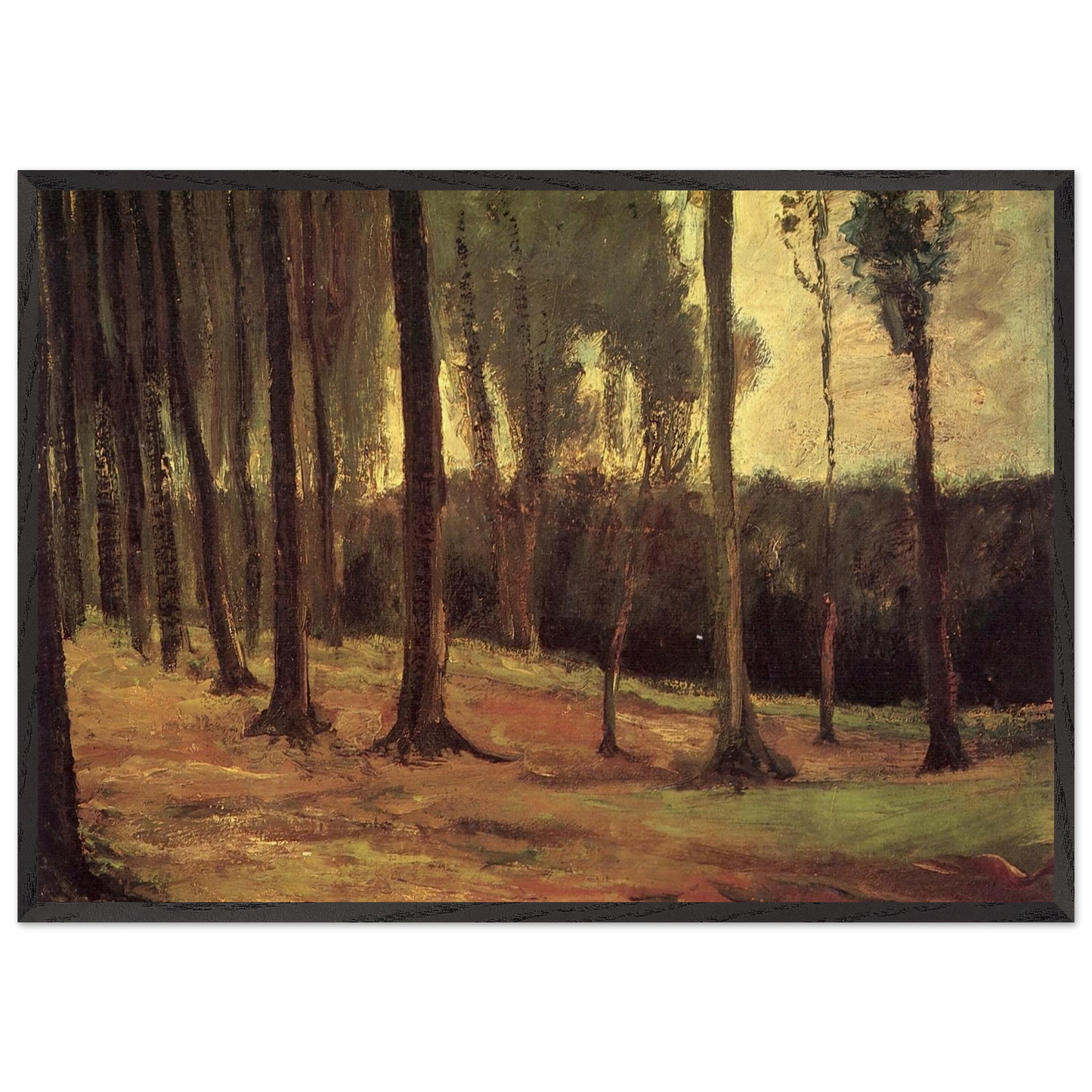 Edge of a Wood - Vincent van Gogh 70x100 cm / 28x40 inches Framed Art Print – Black Wooden Frame