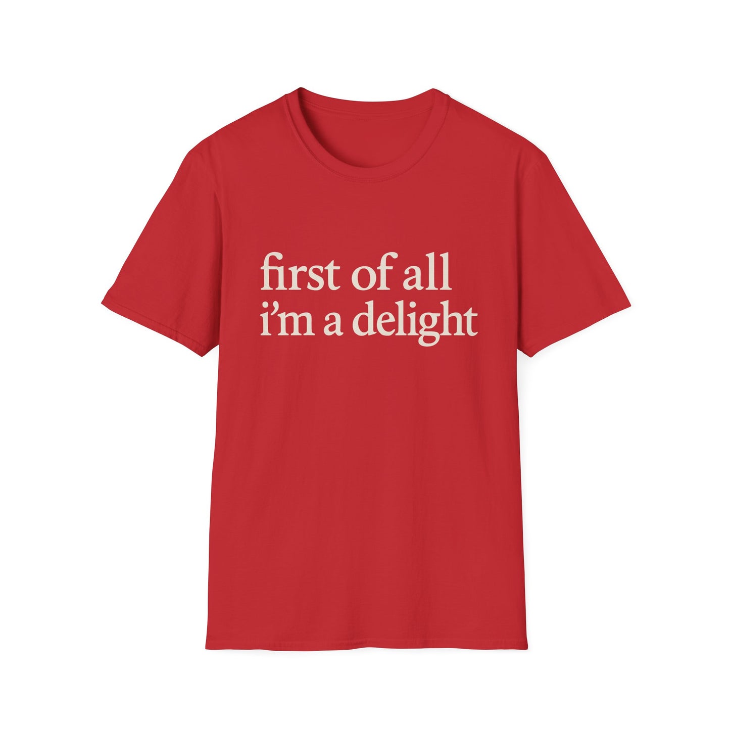 Camiseta "Primero que nada soy un deleite", camiseta con cita divertida para mujer, camiseta con frase atrevida, regalo gráfico ingenioso para la mejor amiga