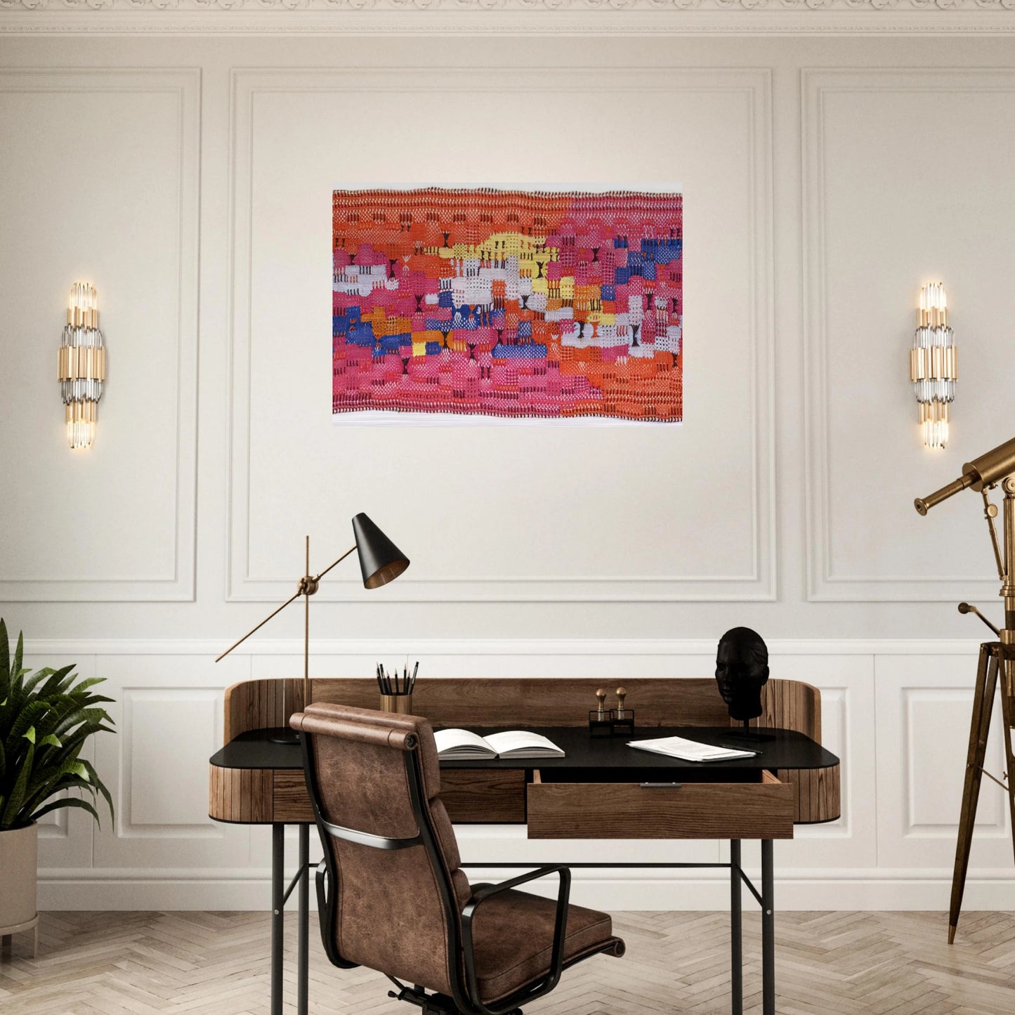 SOUTH OF THE BORDER 1958 - Anni Albers Brushed Aluminum Print - 70x100 cm / 28x40 inches | Anni Albers Aluminum Print | Anni Albers Prints