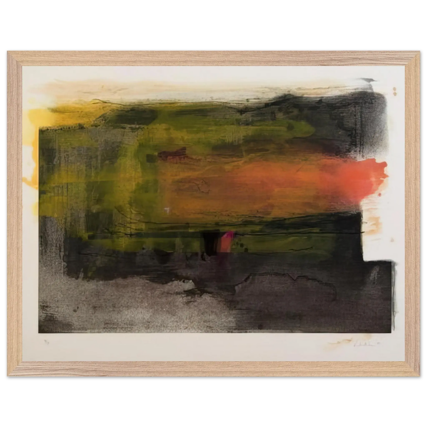 Helen Frankenthaler - Deep Sun - 1983 Wall art - A2 (42 x 59.4  cm) - Premium Wooden Framed Poster With Fine Art Paper - White frame