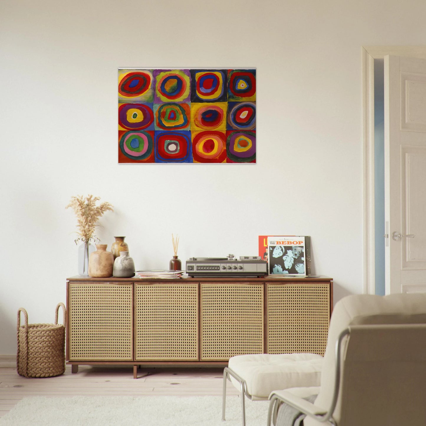 COLOR STUDY SQUARES WITH CONCENTRIC CIRCLES 1913 - Wassily Kandinsky Brushed Aluminum Print - 70x100 cm / 28x40 inches | Wassily Kandinsky Aluminum Print | Wassily Kandinsky Prints