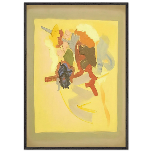 Yellow Field - 1960 - John Ferren 70x100 cm / 28x40 inches Framed Art Print – Black Wooden Frame