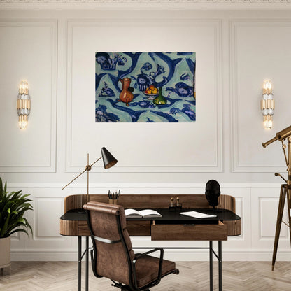 STILL LIFE WITH BLUE TABLECLOTH 1906 - Henri Matisse Brushed Aluminum Print - 70x100 cm / 28x40 inches | Henri Matisse Aluminum Print | Henri Matisse Prints