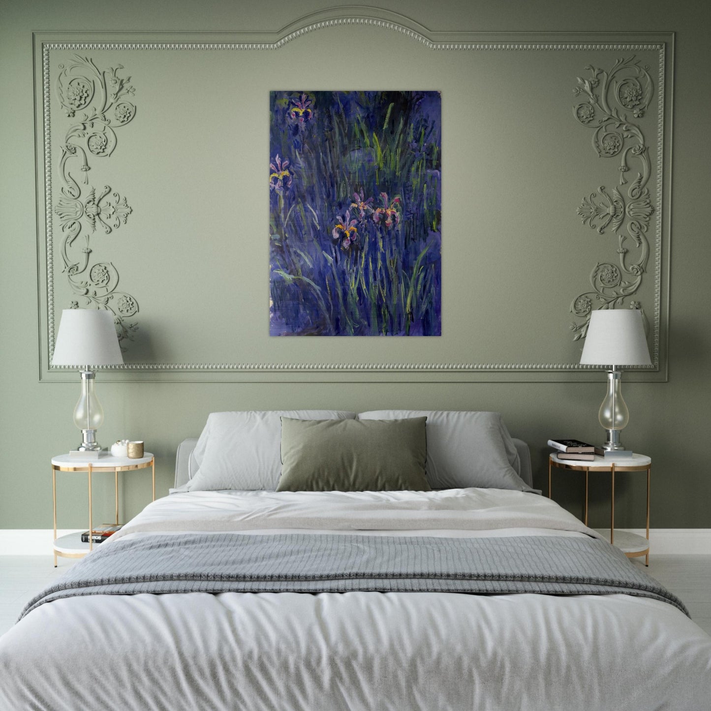 Irises 2 - claude monet Brushed Aluminum Print - 70x100 cm / 28x40 inches | claude monet Aluminum Print | claude monet Prints