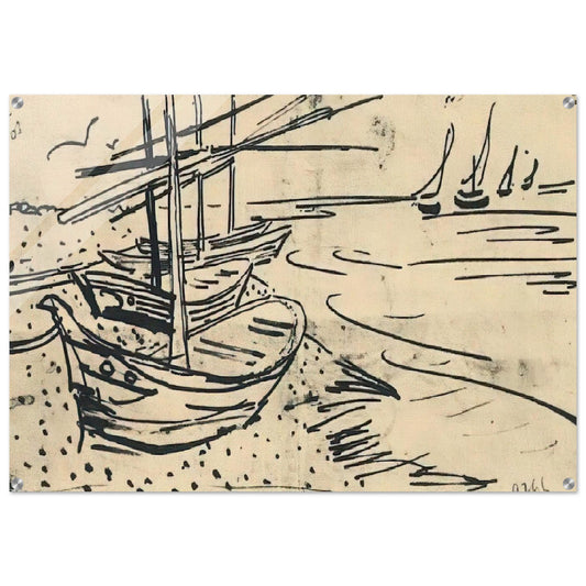 Fishing Boats on the Beach - Vincent van Gogh Acrylic Print - 70x100 cm / 28x40″ inches | Vincent van Gogh Wall Art | Vincent van Gogh Prints