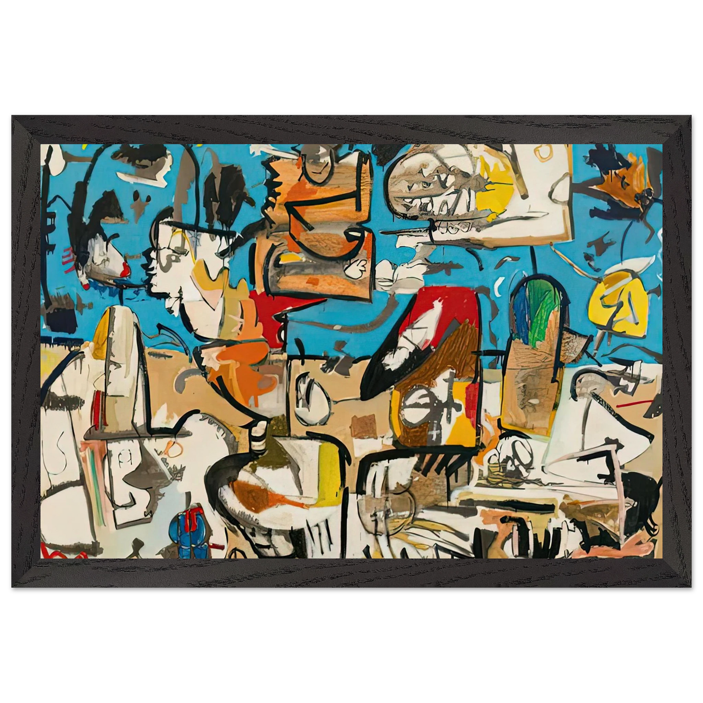 Helen Frankenthaler - Untitled, 1951- Wall Art - 21x29.7 cm / 8x12" - Premium Wooden Framed Poster With Fine Art Paper-canvas - Wood frame
