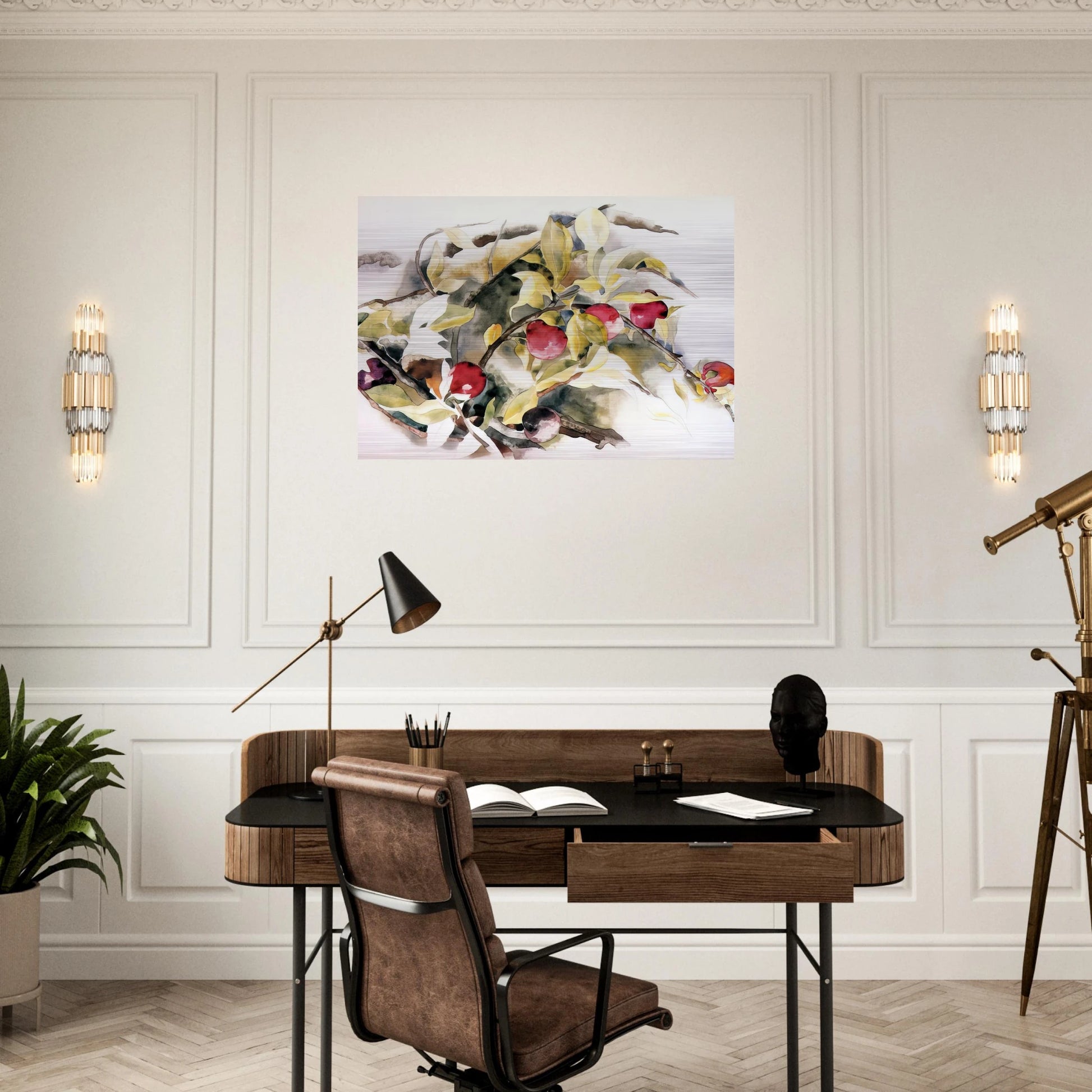 Plums - 1925 - Charles Demuth Brushed Aluminum Print - 70x100 cm / 28x40 inches | Charles Demuth Aluminum Print | Charles Demuth Prints