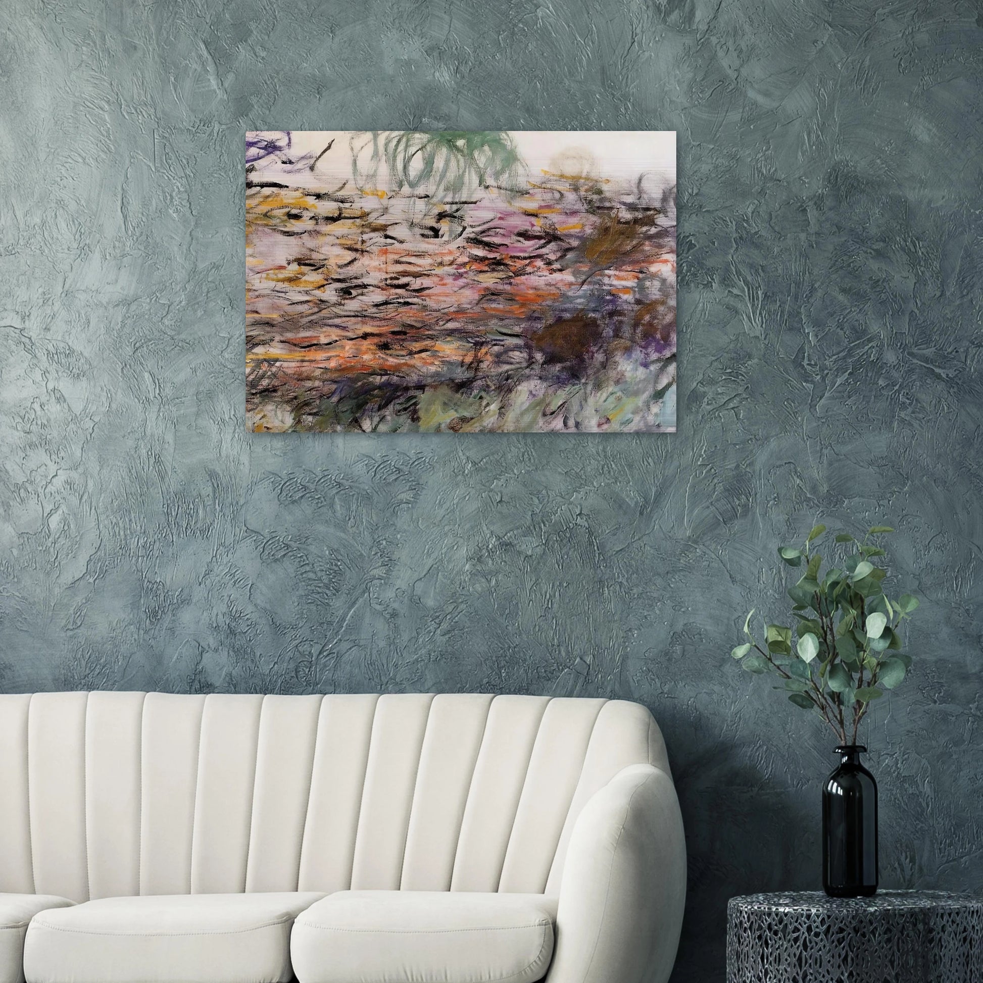 Water Lilies right half - claude monet Brushed Aluminum Print - 70x100 cm / 28x40 inches | claude monet Aluminum Print | claude monet Prints