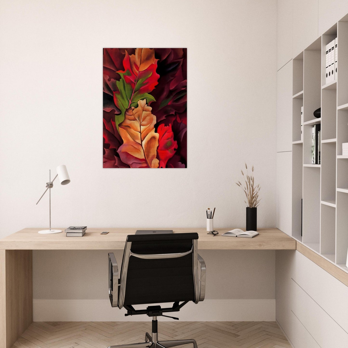 Autumn Leaves - Lake George, N.Y. - Georgia O'Keeffe Brushed Aluminum Print - 70x100 cm / 28x40 inches | Georgia O'Keeffe Aluminum Print | Georgia O'Keeffe Prints