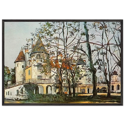 The Castle N2 - Maurice Utrillo 70x100 cm / 28x40 inches Framed Art Print – Black Wooden Frame
