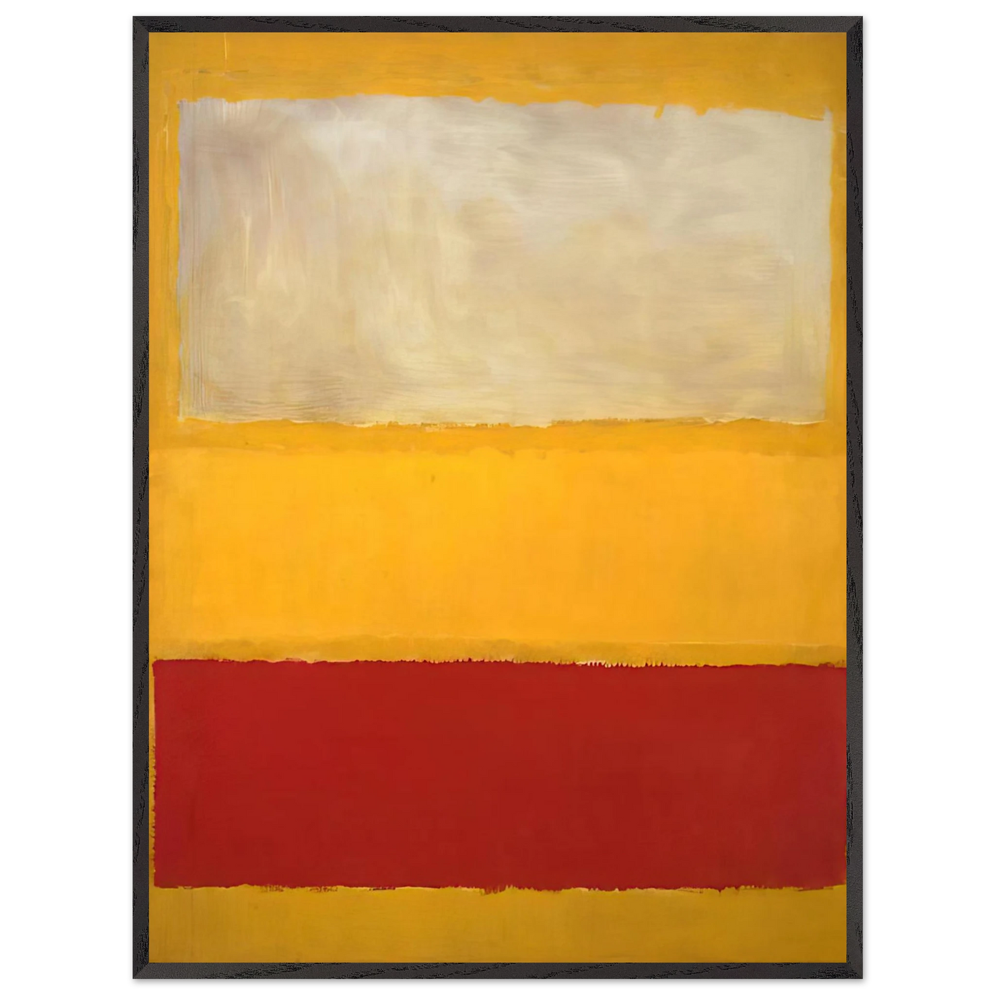 Mark Rothko - No. 13 White, Red on Yellow Wall Art - 21x29.7 cm / 8x12" - Premium Wooden Framed Poster With Fine Art Paper-canvas - Wood frame