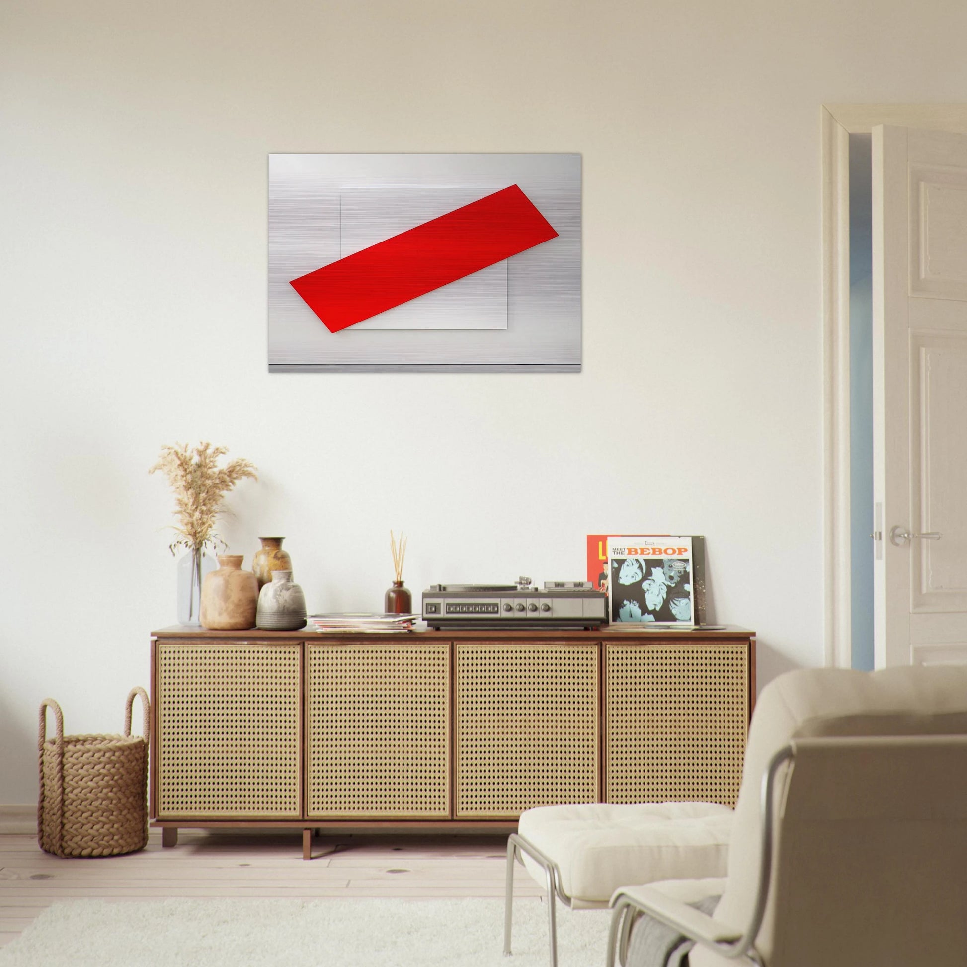 Red Diagonal - Ellsworth Kelly Brushed Aluminum Print - 70x100 cm / 28x40 inches | Ellsworth Kelly Aluminum Print | Ellsworth Kelly Prints