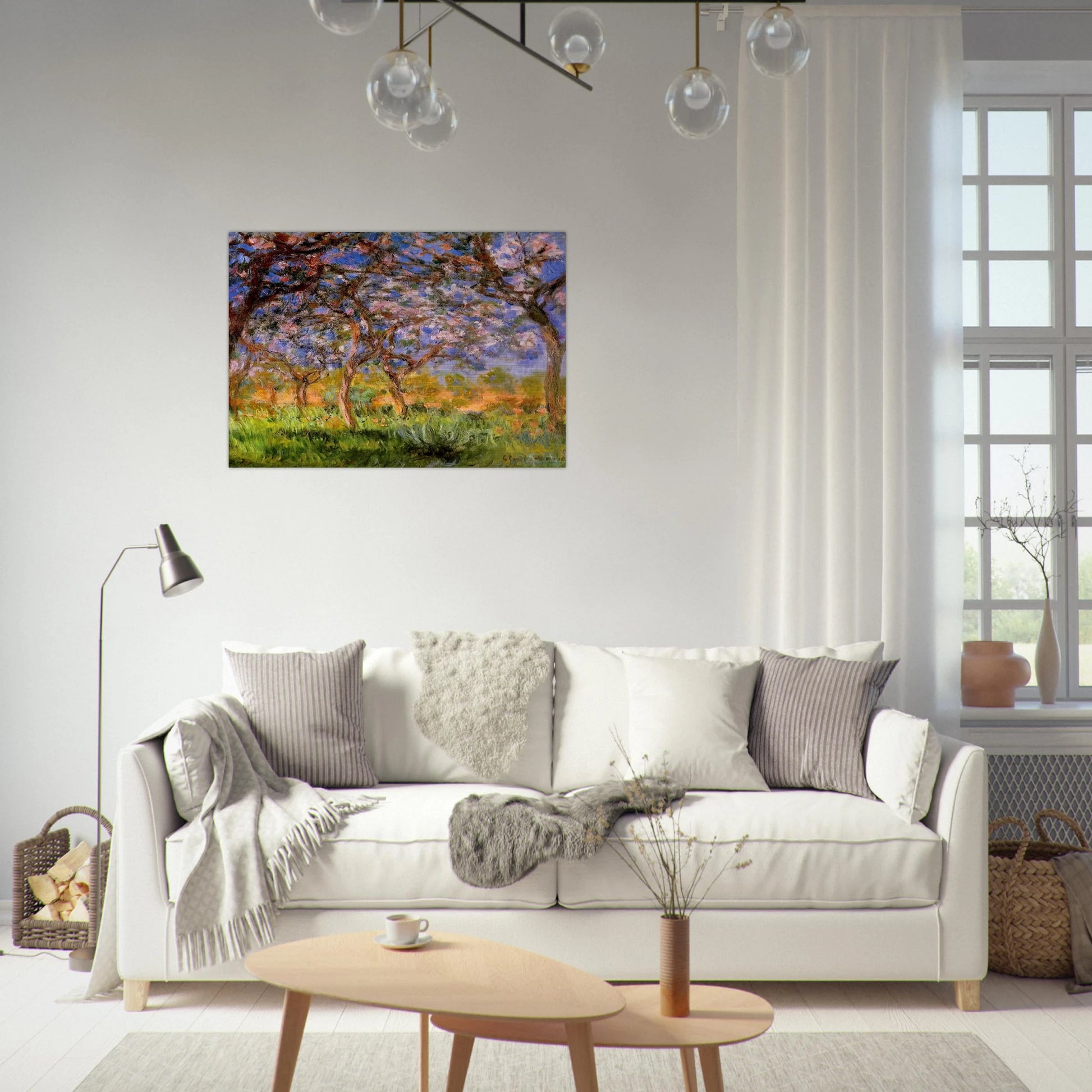 Giverny in Springtime - claude monet Brushed Aluminum Print - 70x100 cm / 28x40 inches | claude monet Aluminum Print | claude monet Prints