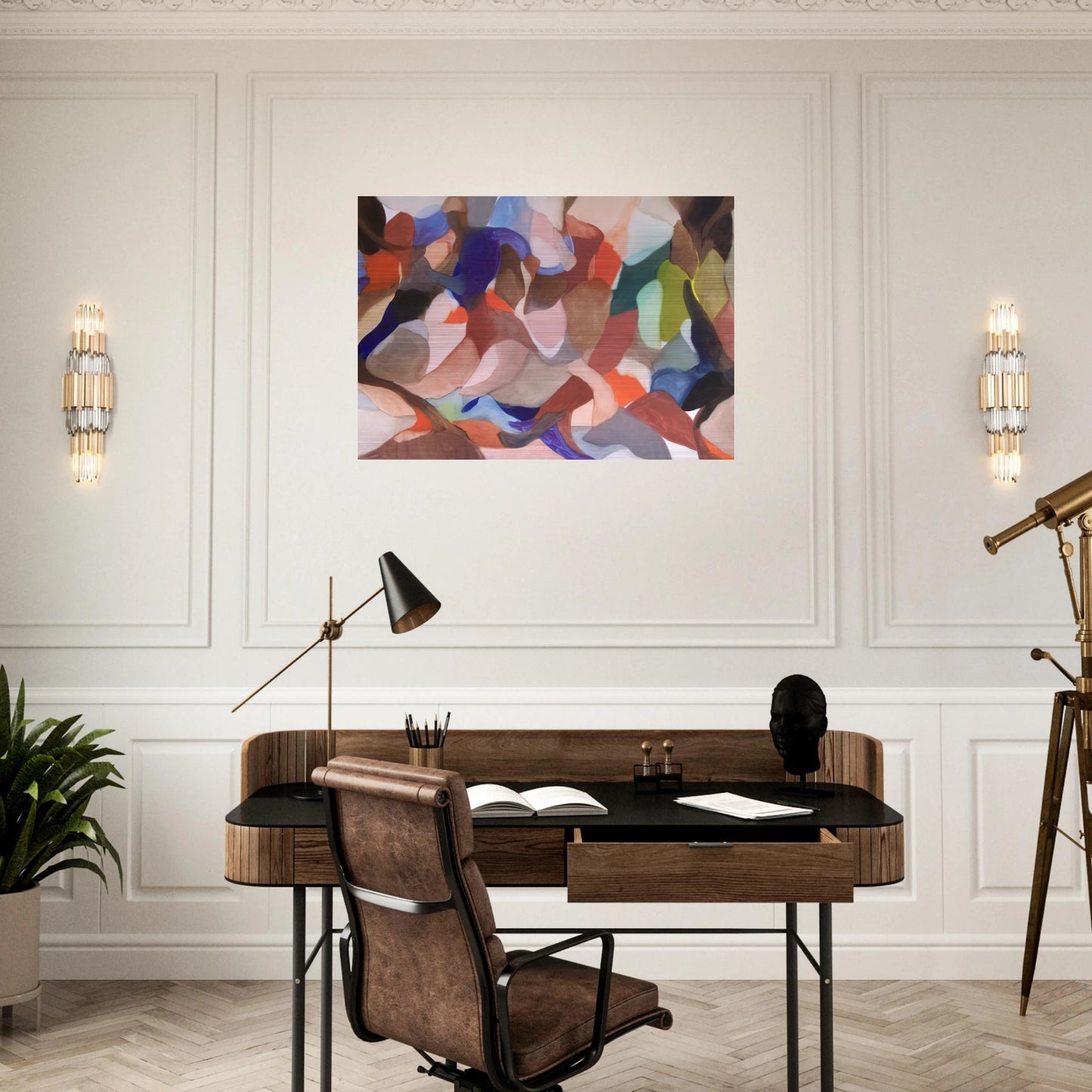 Night of the Red Wind - Alice Baber Brushed Aluminum Print - 70x100 cm / 28x40 inches | Alice Baber Aluminum Print | Alice Baber Prints
