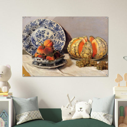 Still Life with Melon - claude monet Acrylic Print - 70x100 cm / 28x40″ inches