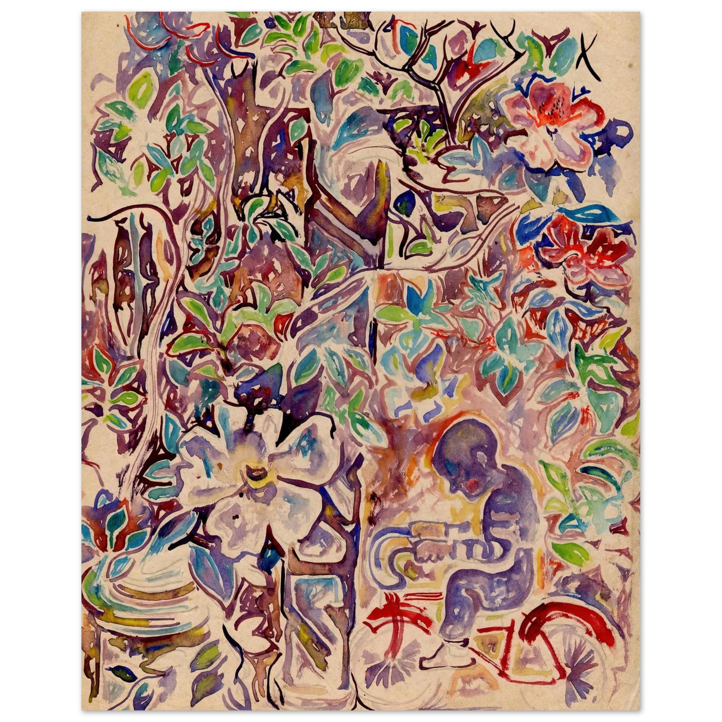 Walter Inglis Anderson - Walter Anderson Wall art - 28x43  cm / XL (11x17 inches) - Premium Wooden Framed Poster With Fine Art Paper-canvas - Wood frame