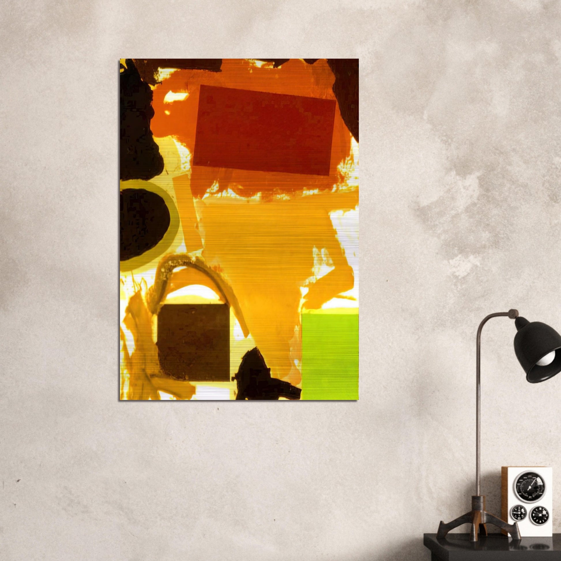 Abstract Painting with Boxes 2 - 1963 - Ronnie Landfield Brushed Aluminum Print - 70x100 cm / 28x40 inches | Ronnie Landfield Aluminum Print | Ronnie Landfield Prints