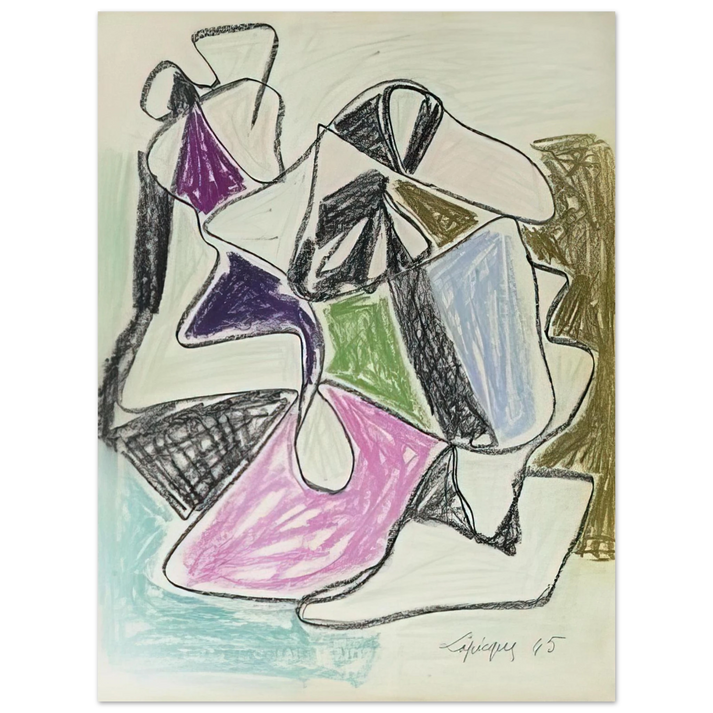 Charles Lapicque - La Rencontre - 1945  75x100 cm / 30x40inches Fine Art Poster