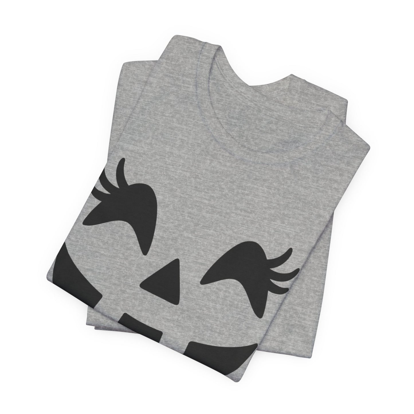 Camiseta de Halloween para mujer y niña con cara de Jack O'Lantern y pestañas de calabaza