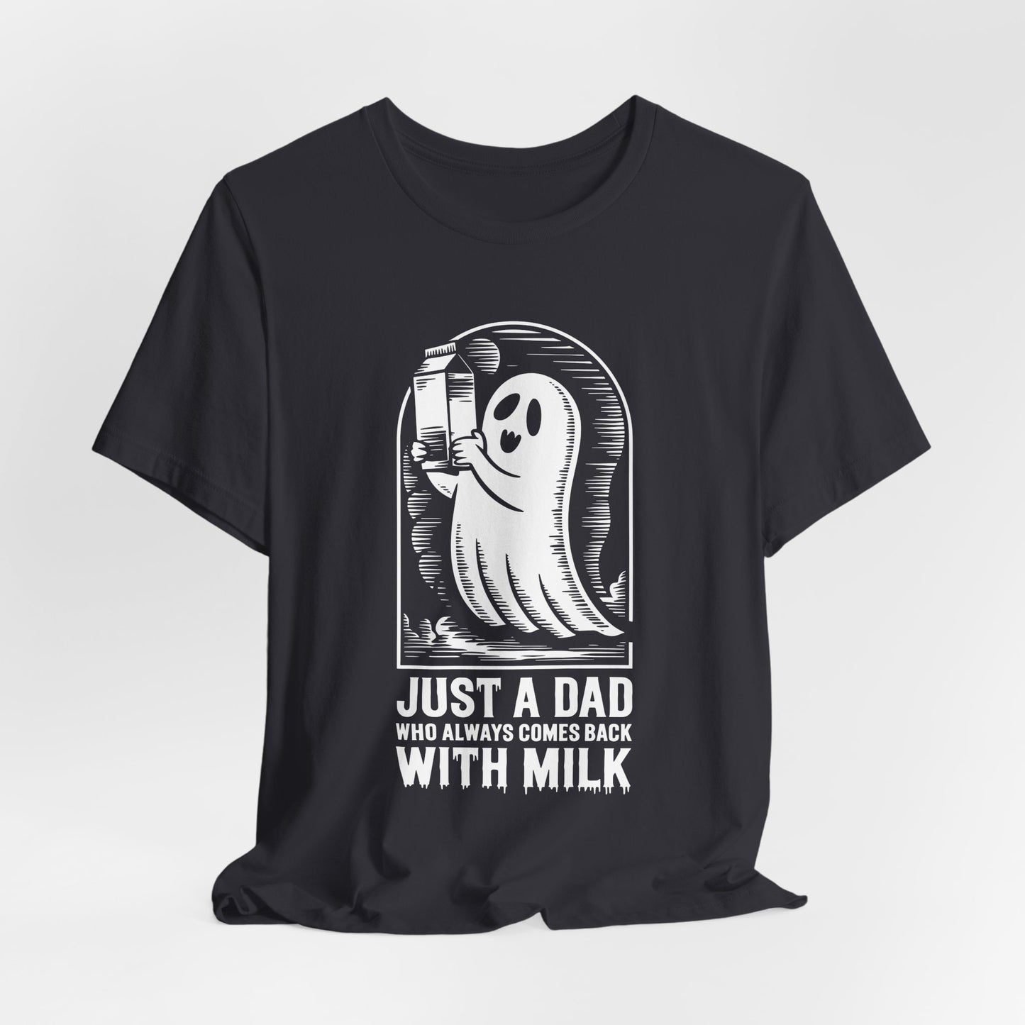 Solo un papá que siempre regresaba con leche camiseta de Halloween - Camiseta de manga corta unisex