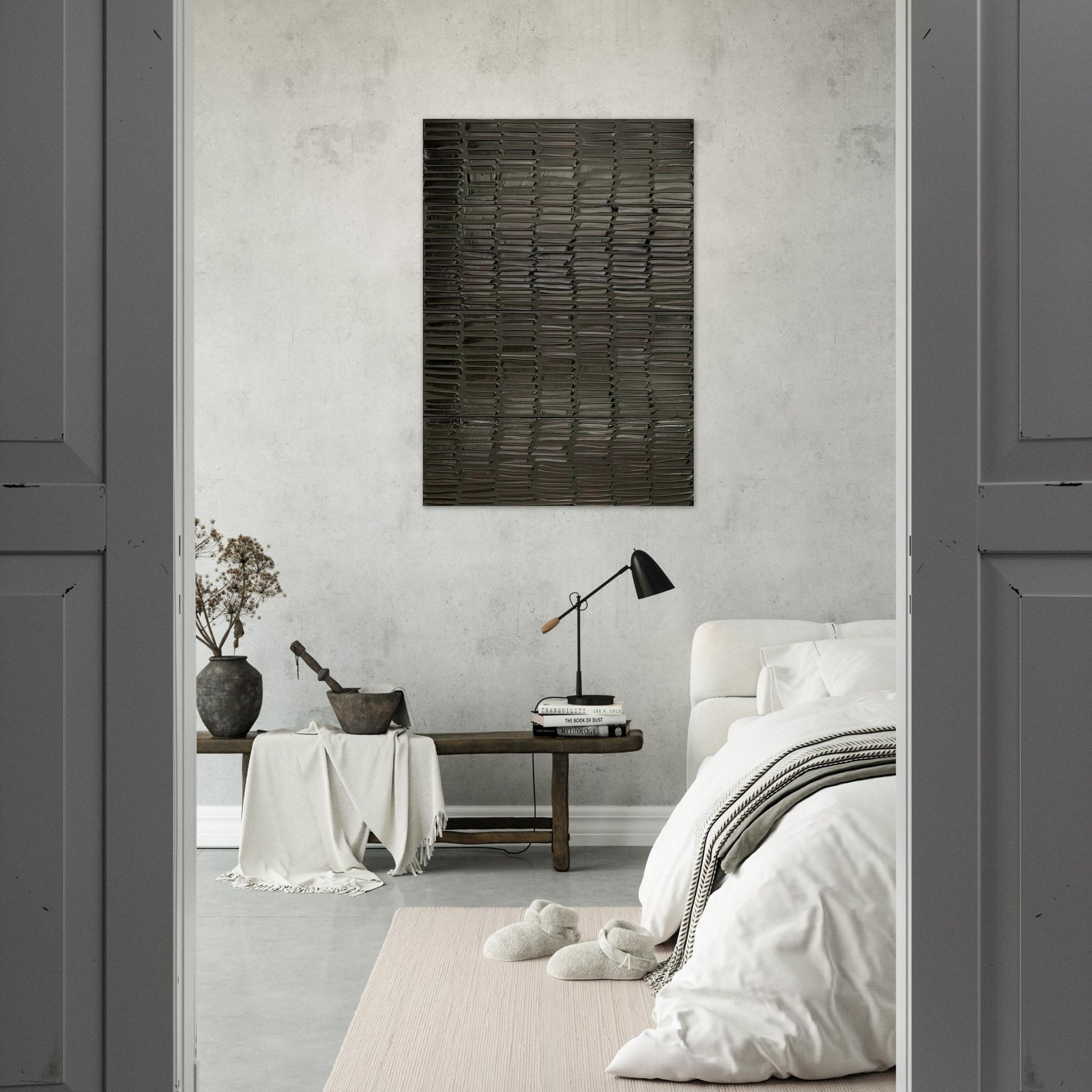 Peinture 324 x 181 cm, 19 février 2009 Polyptyque - 2009 - Pierre Soulages Brushed Aluminum Print - 70x100 cm / 28x40 inches | Pierre Soulages Aluminum Print | Pierre Soulages Prints