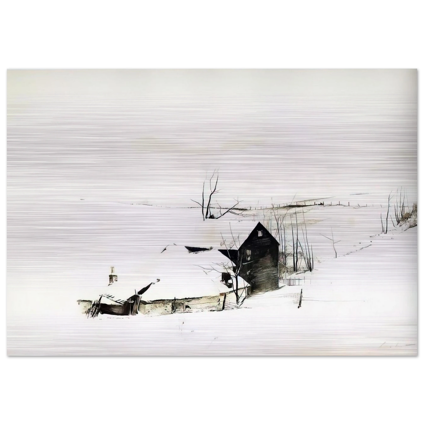 THE CORNER - Andrew Wyeth Brushed Aluminum Print - 70x100 cm / 28x40 inches | Andrew Wyeth Aluminum Print | Andrew Wyeth Prints