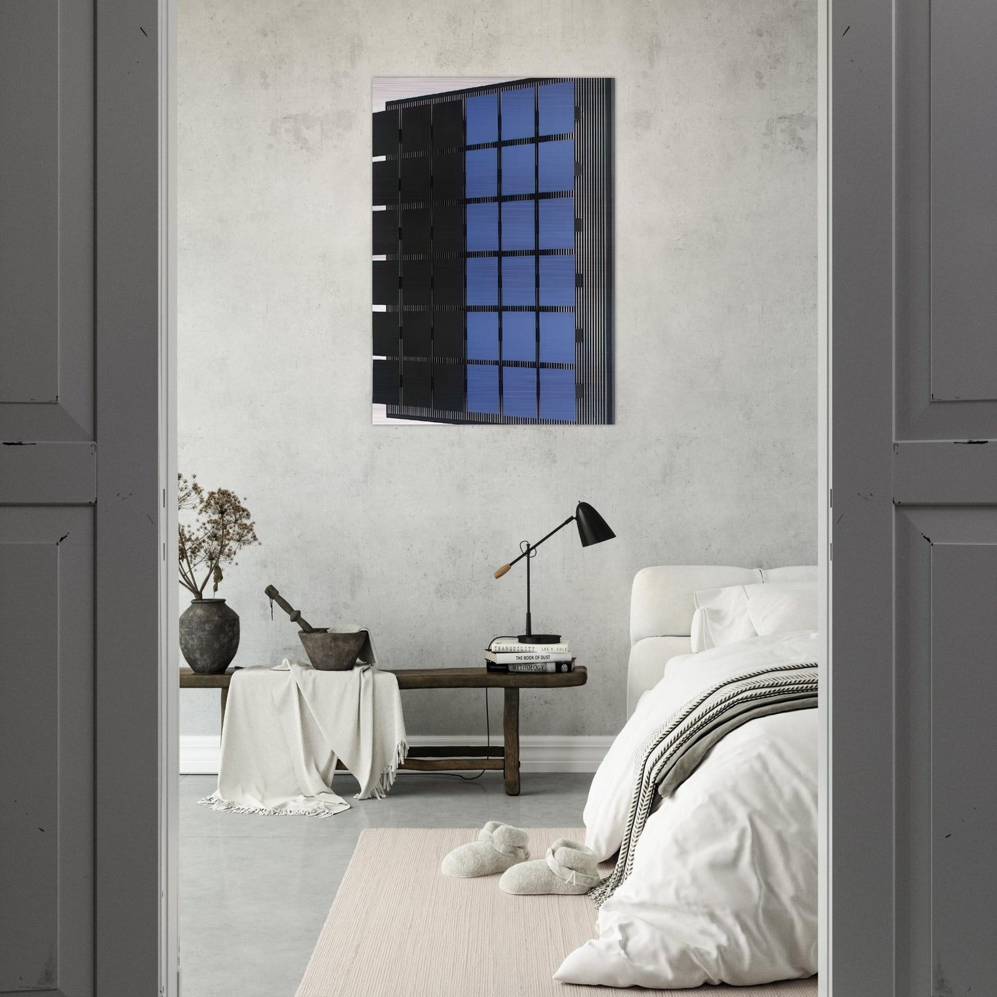 AZUL Y NEGRO - Jesus Rafael Soto Brushed Aluminum Print - 70x100 cm / 28x40 inches | Jesus Rafael Soto Aluminum Print | Jesus Rafael Soto Prints