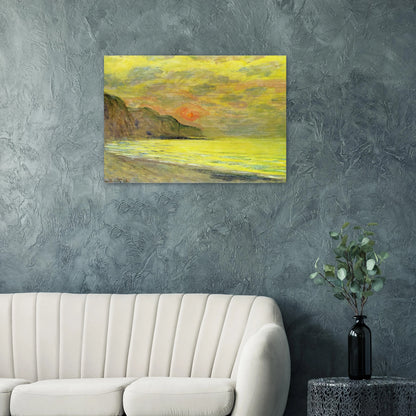 Sunset, Foggy Weather, Pourville - claude monet Brushed Aluminum Print - 70x100 cm / 28x40 inches | claude monet Aluminum Print | claude monet Prints