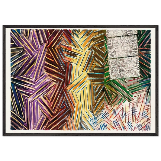 BETWEEN THE CLOCK AND THE BED 1989 0 - Jasper Johns 70x100 cm / 28x40 inches Framed Art Print – Black Wooden Frame