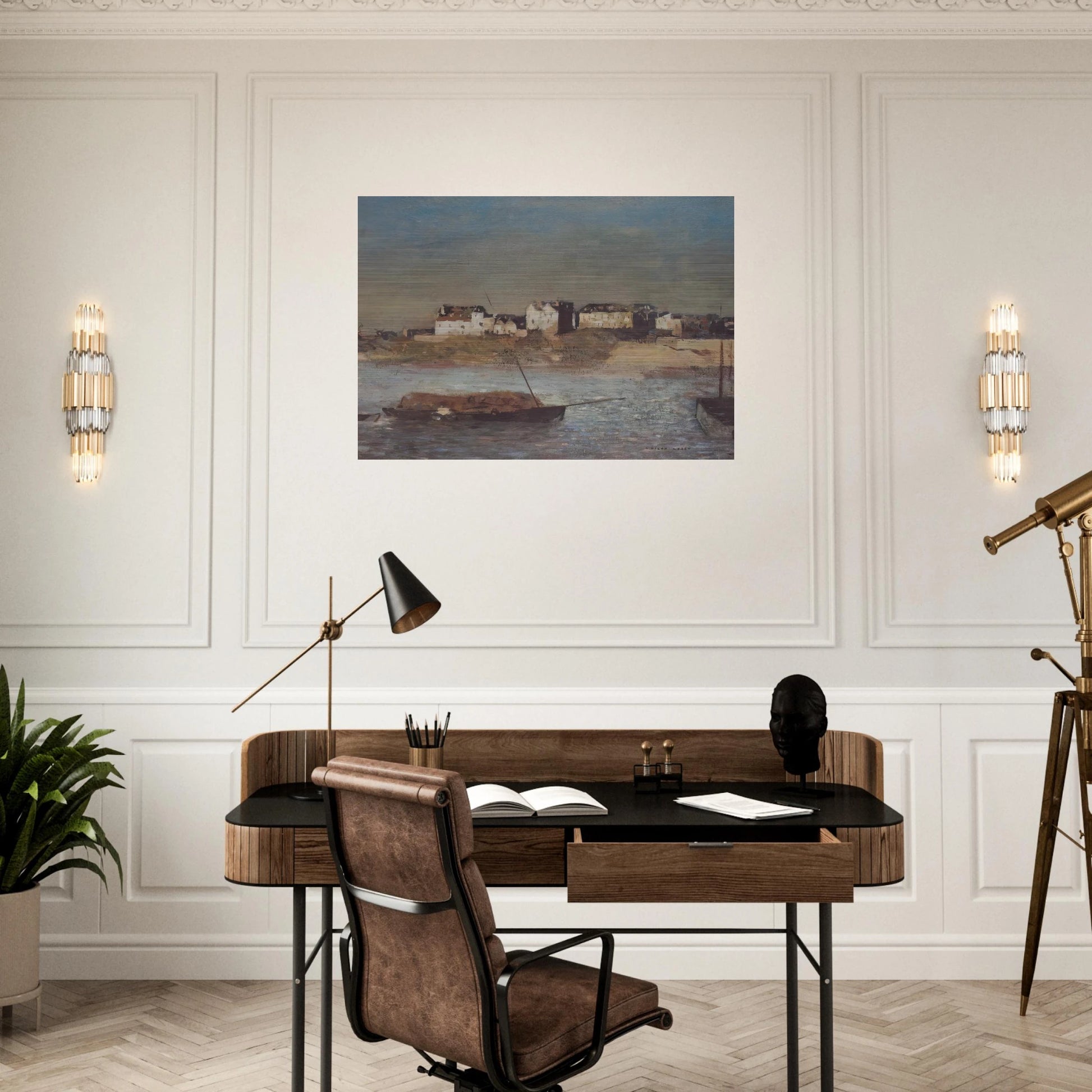 BRETON HARBOUR - Odilon Redon Brushed Aluminum Print - 70x100 cm / 28x40 inches | Odilon Redon Aluminum Print | Odilon Redon Prints