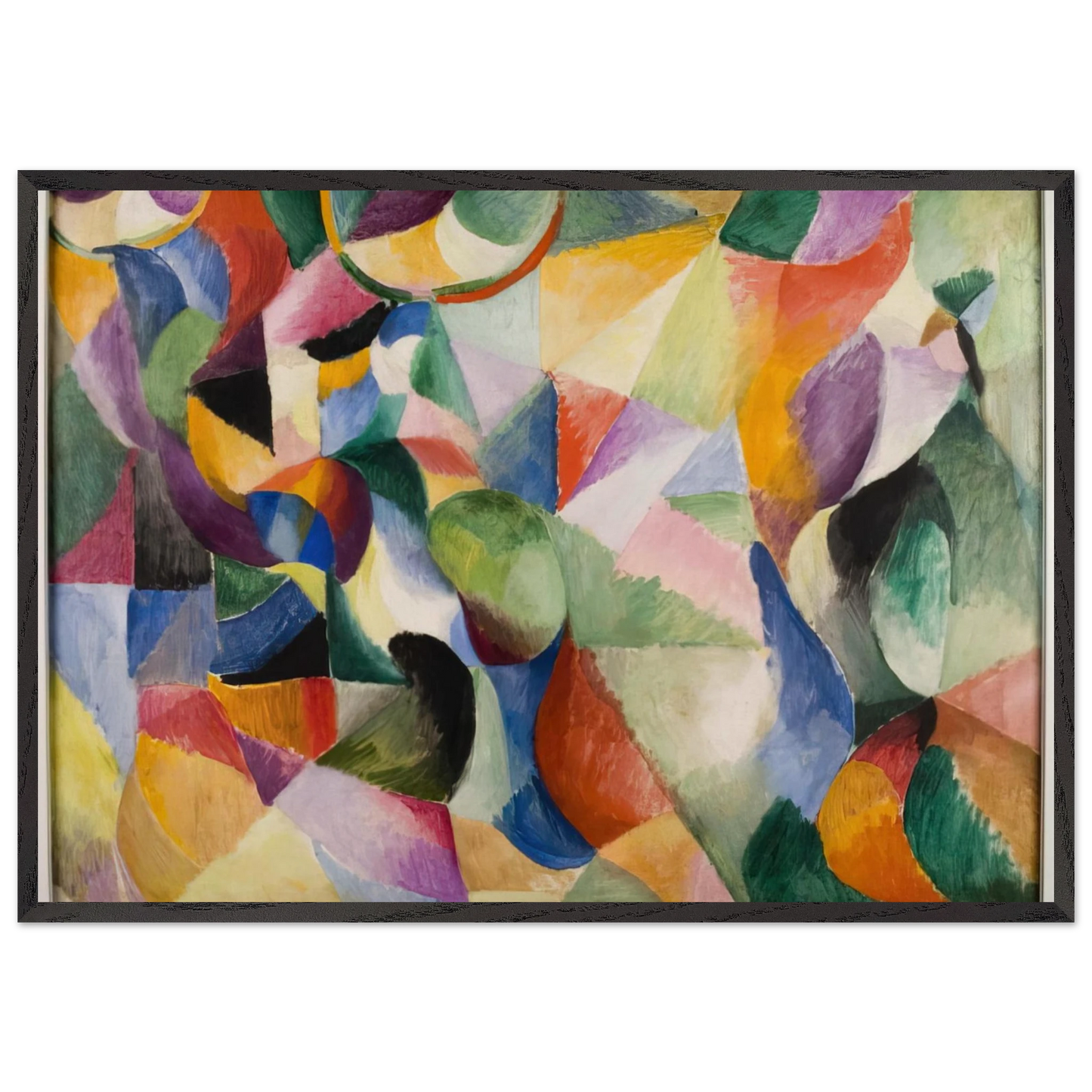 SIMULTANEOUS COLORS - Sonia Delaunay 70x100 cm / 28x40 inches Framed Art Print – Black Wooden Frame