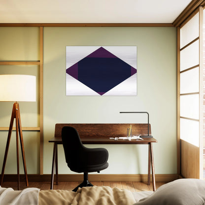 Blau-violettes horizontal-vertikal-quadrat - 1968 - Max Bill Brushed Aluminum Print - 70x100 cm / 28x40 inches | Max Bill Aluminum Print | Max Bill Prints