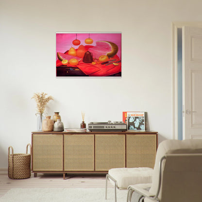 STILL LIFE WITH WATERMELON 1 - Fernando Botero Brushed Aluminum Print - 70x100 cm / 28x40 inches | Fernando Botero Aluminum Print | Fernando Botero Prints