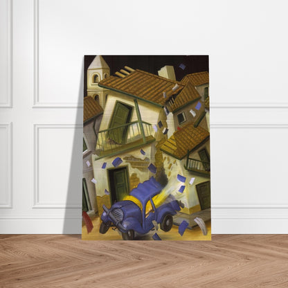 CAR BOMB - Fernando Botero Brushed Aluminum Print - 70x100 cm / 28x40 inches | Fernando Botero Aluminum Print | Fernando Botero Prints