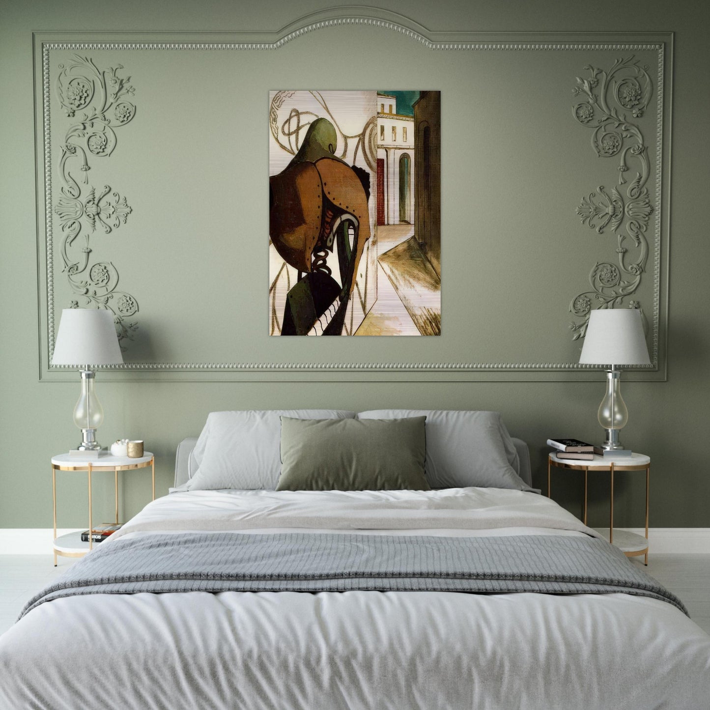 THE VEXATIONS OF THE THINKER 1915 - Giorgio de Chirico Brushed Aluminum Print - 70x100 cm / 28x40 inches | Giorgio de Chirico Aluminum Print | Giorgio de Chirico Prints