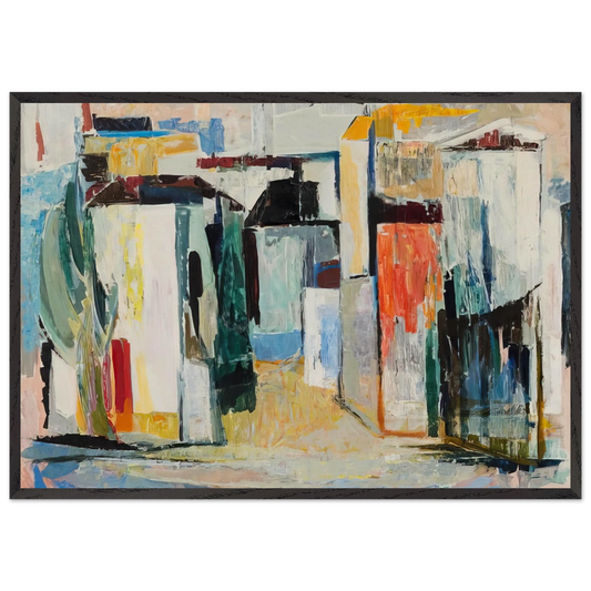 Houses - 1962 - Tove Jansson 70x100 cm / 28x40 inches Framed Art Print – Black Wooden Frame