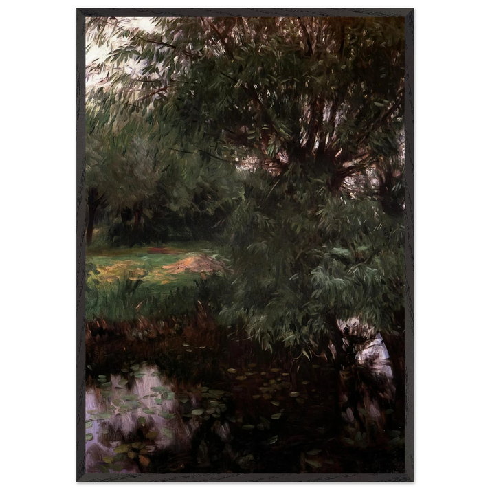 A Backwater at Wargrave - John Singer Sargent 70x100 cm / 28x40 inches Framed Art Print – Black Wooden Frame
