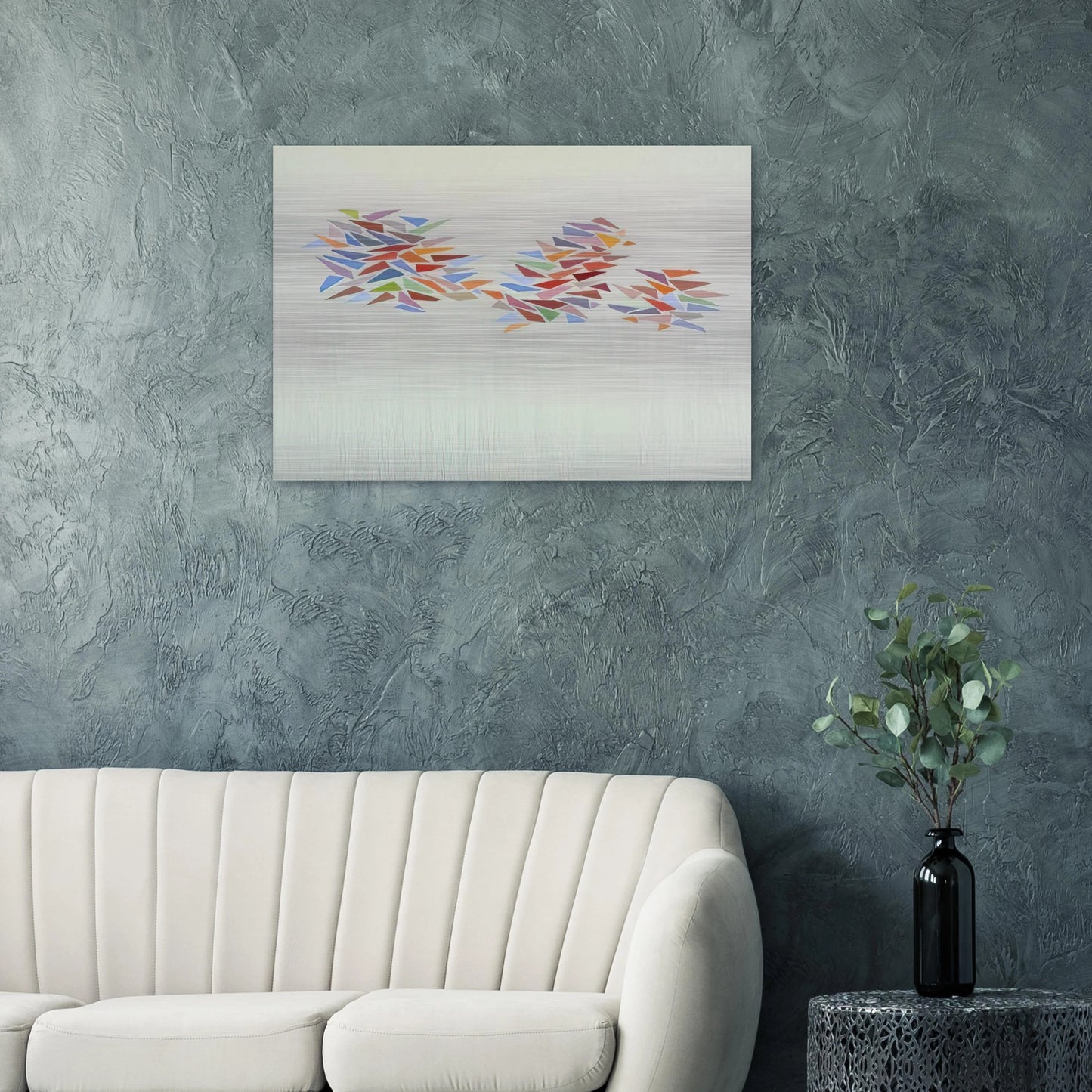 Bright Colors on Pale Green - 1976 - Robert Goodnough Brushed Aluminum Print - 70x100 cm / 28x40 inches | Robert Goodnough Aluminum Print | Robert Goodnough Prints