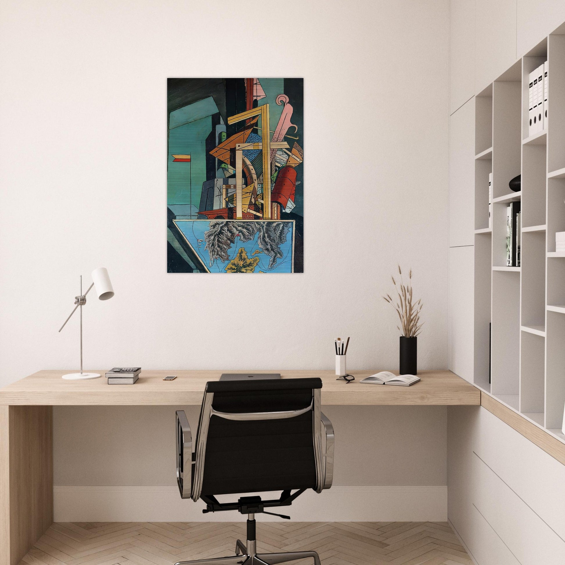 THE MELANCHOLY OF DEPARTURE 1916 1 - Giorgio de Chirico Brushed Aluminum Print - 70x100 cm / 28x40 inches | Giorgio de Chirico Aluminum Print | Giorgio de Chirico Prints