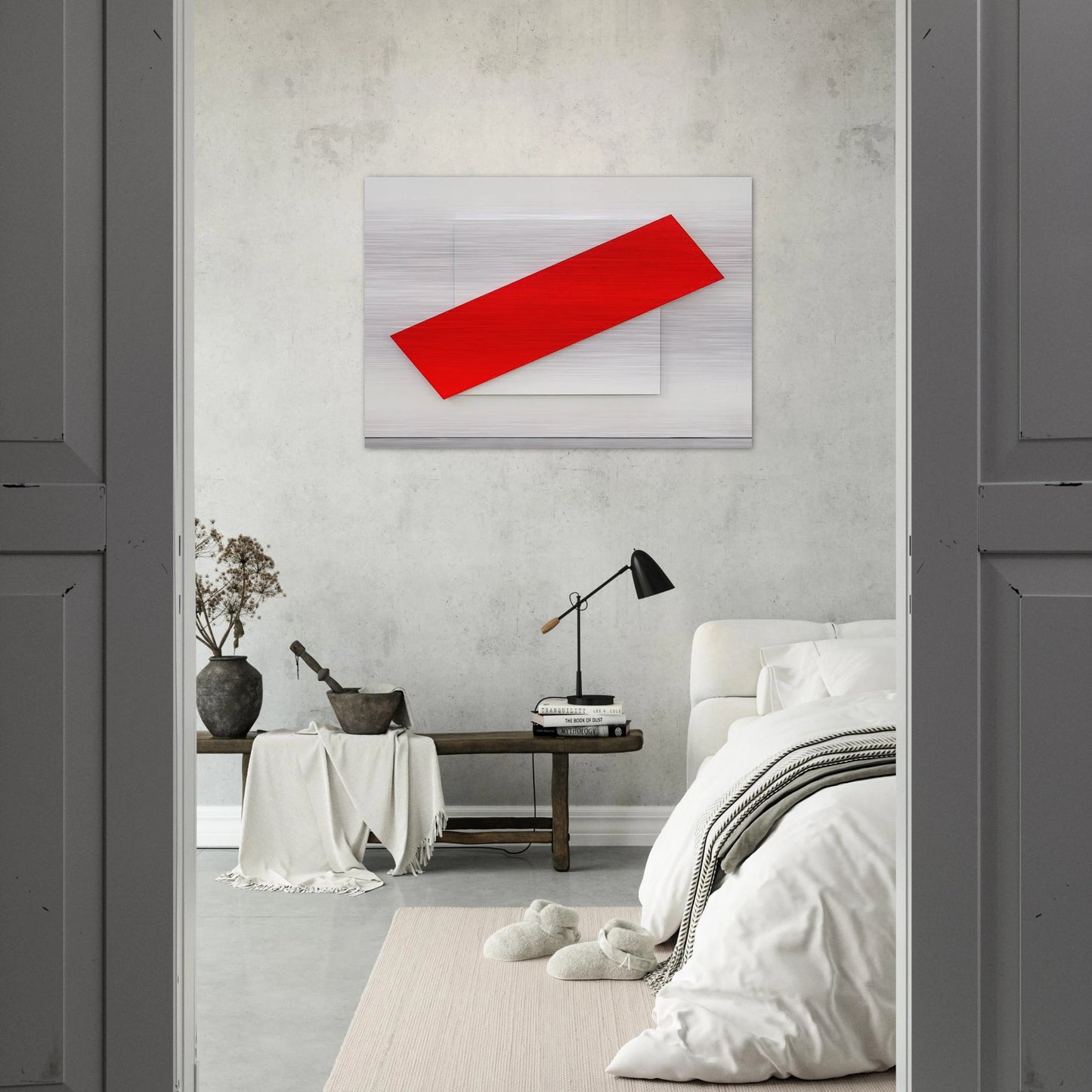 Red Diagonal - Ellsworth Kelly Brushed Aluminum Print - 70x100 cm / 28x40 inches | Ellsworth Kelly Aluminum Print | Ellsworth Kelly Prints