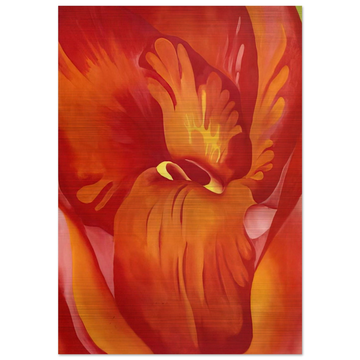 Canna Red and Orange - Georgia O'Keeffe Brushed Aluminum Print - 70x100 cm / 28x40 inches | Georgia O'Keeffe Aluminum Print | Georgia O'Keeffe Prints