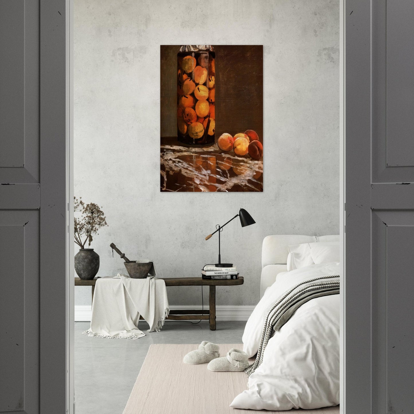 Jar Of Peaches - claude monet Brushed Aluminum Print - 70x100 cm / 28x40 inches | claude monet Aluminum Print | claude monet Prints