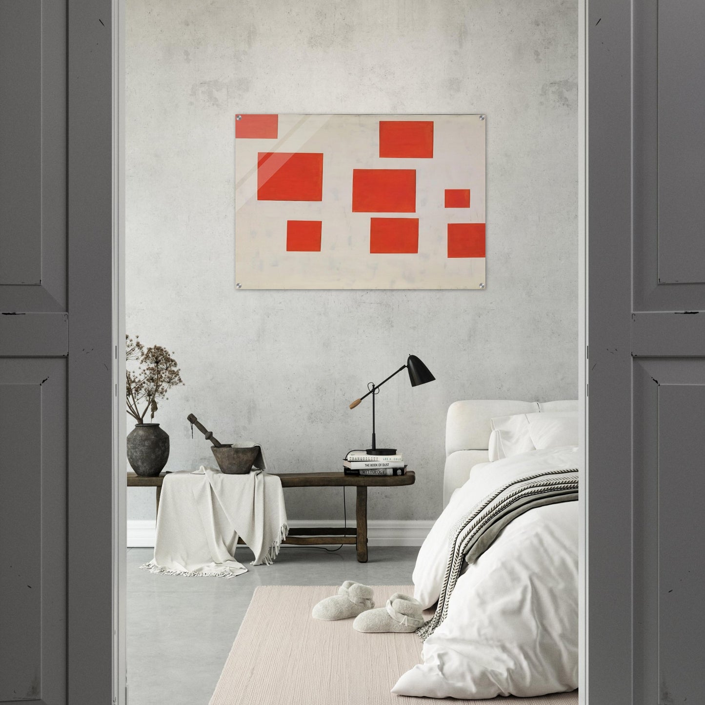 KOMPOSITION MIT 8 ROTEN RECHTECKEN COMPOSITION WITH 8 RED RECTANGLES 1964 - BLINKY PALERMO Acrylic Print - 70x100 cm / 28x40″ inches