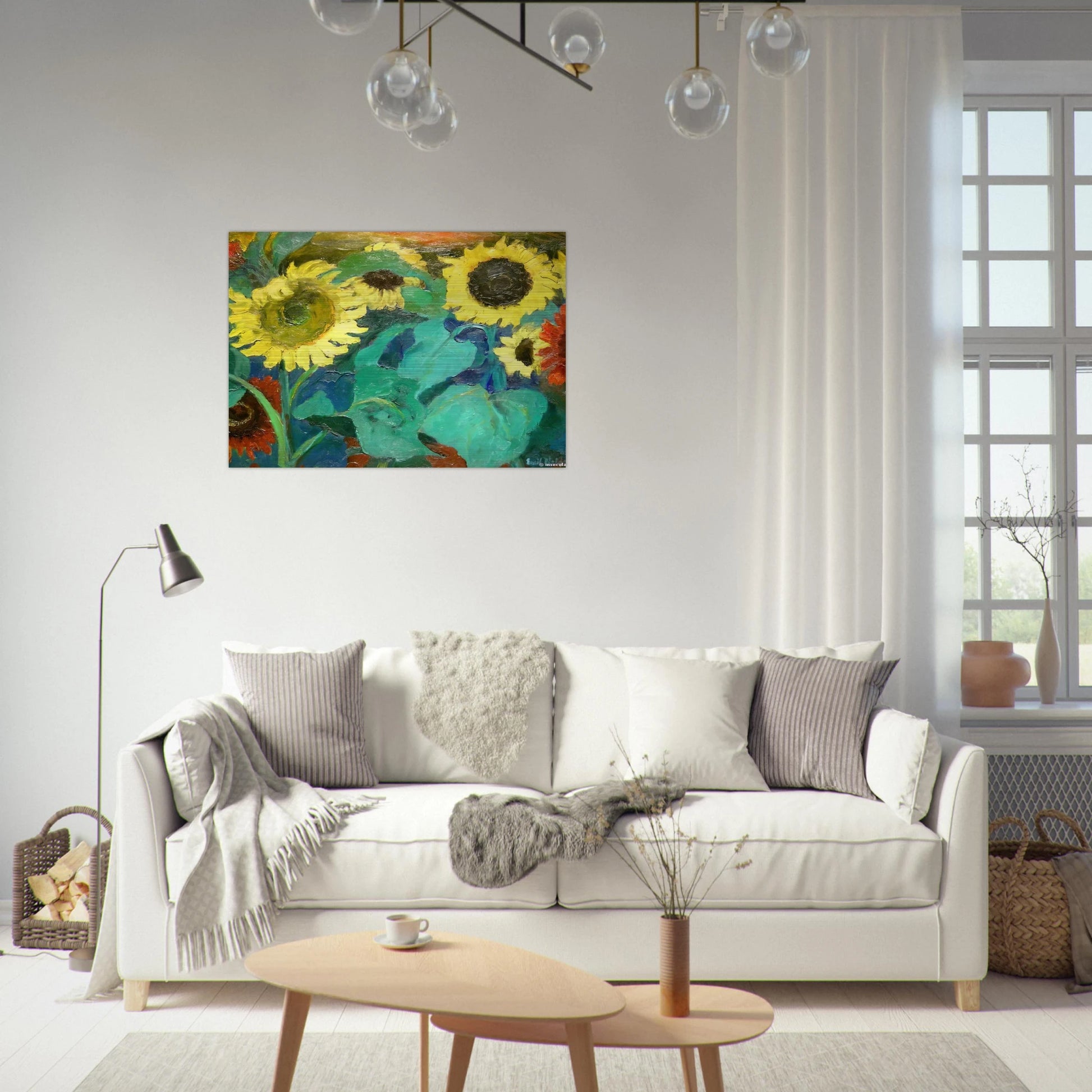 Sunflowers - Emil Nolde Brushed Aluminum Print - 70x100 cm / 28x40 inches | Emil Nolde Aluminum Print | Emil Nolde Prints