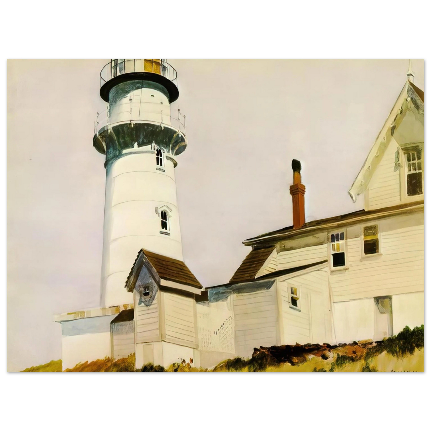 Edward Hopper - Light at Two lights Fine Art Poster