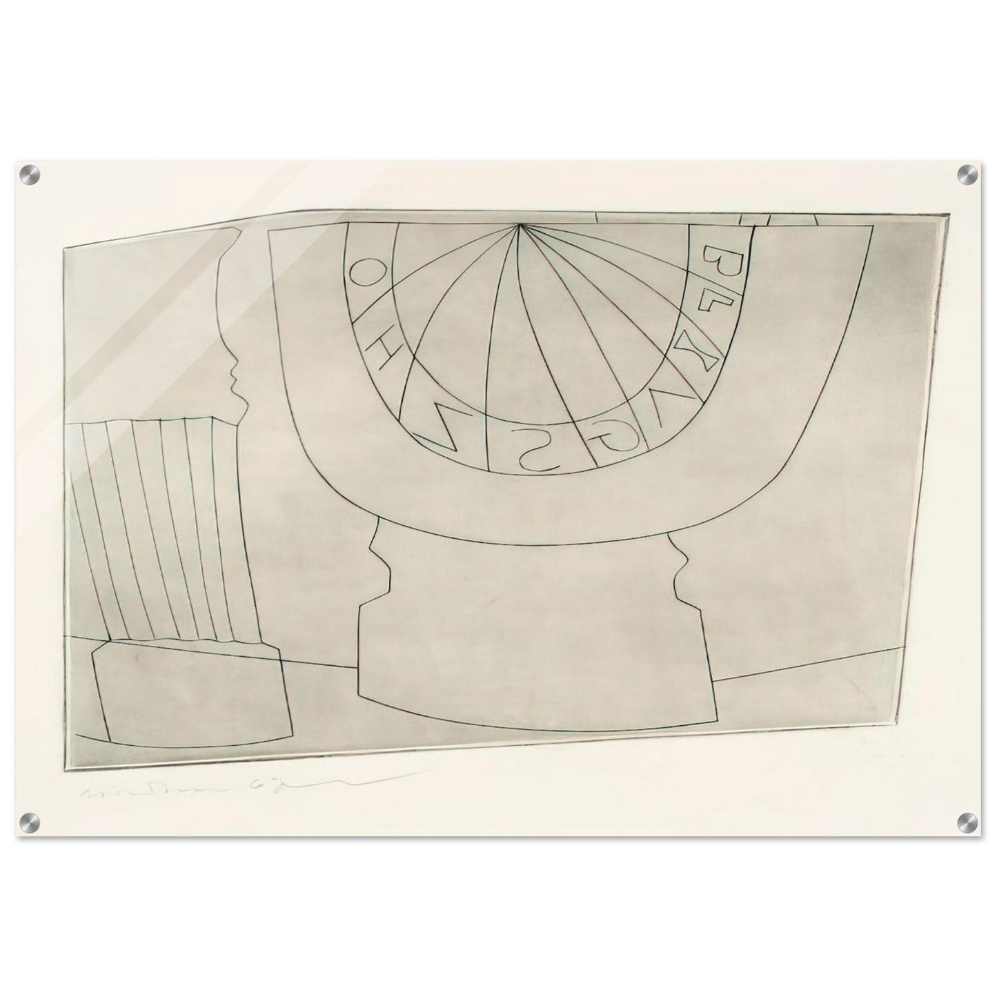 Turkish sundial  column - 1967 - Ben Nicholson Acrylic Print - 70x100 cm / 28x40″ inches