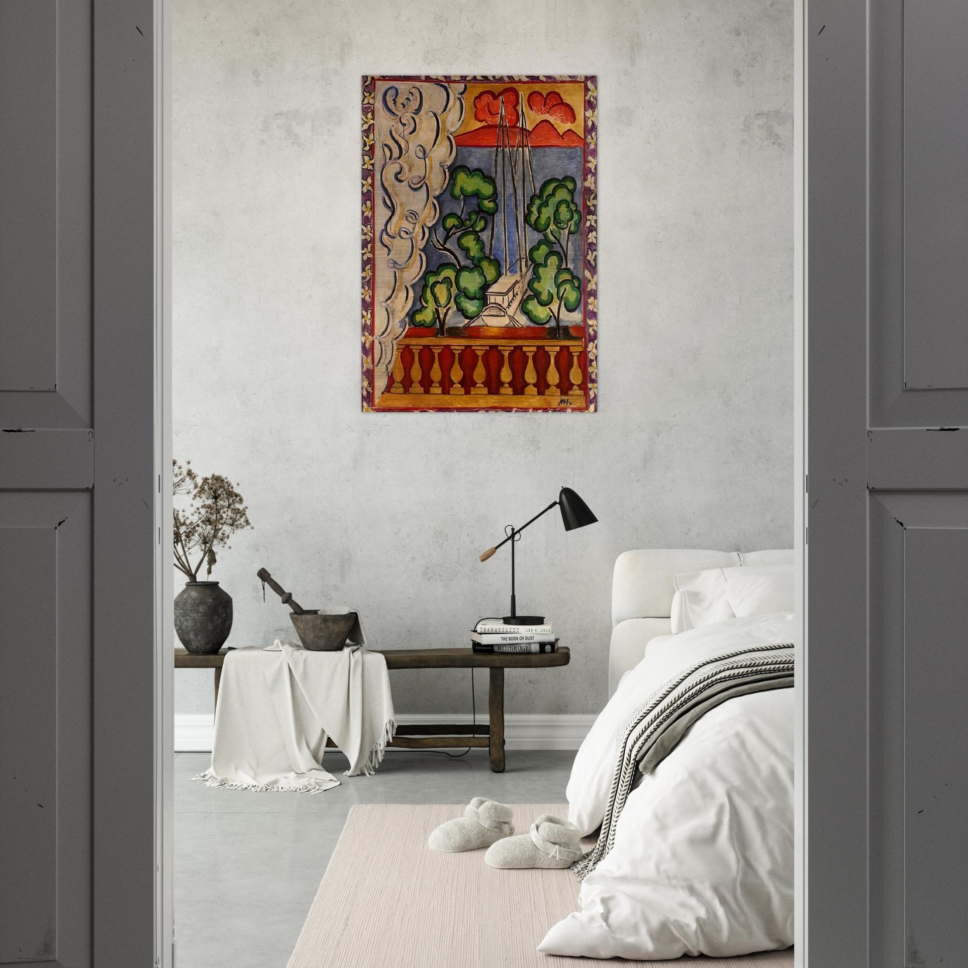 BOUQUET OF DAHLIAS AND WHITE BOOK 1923 - Henri Matisse Brushed Aluminum Print - 70x100 cm / 28x40 inches | Henri Matisse Aluminum Print | Henri Matisse Prints