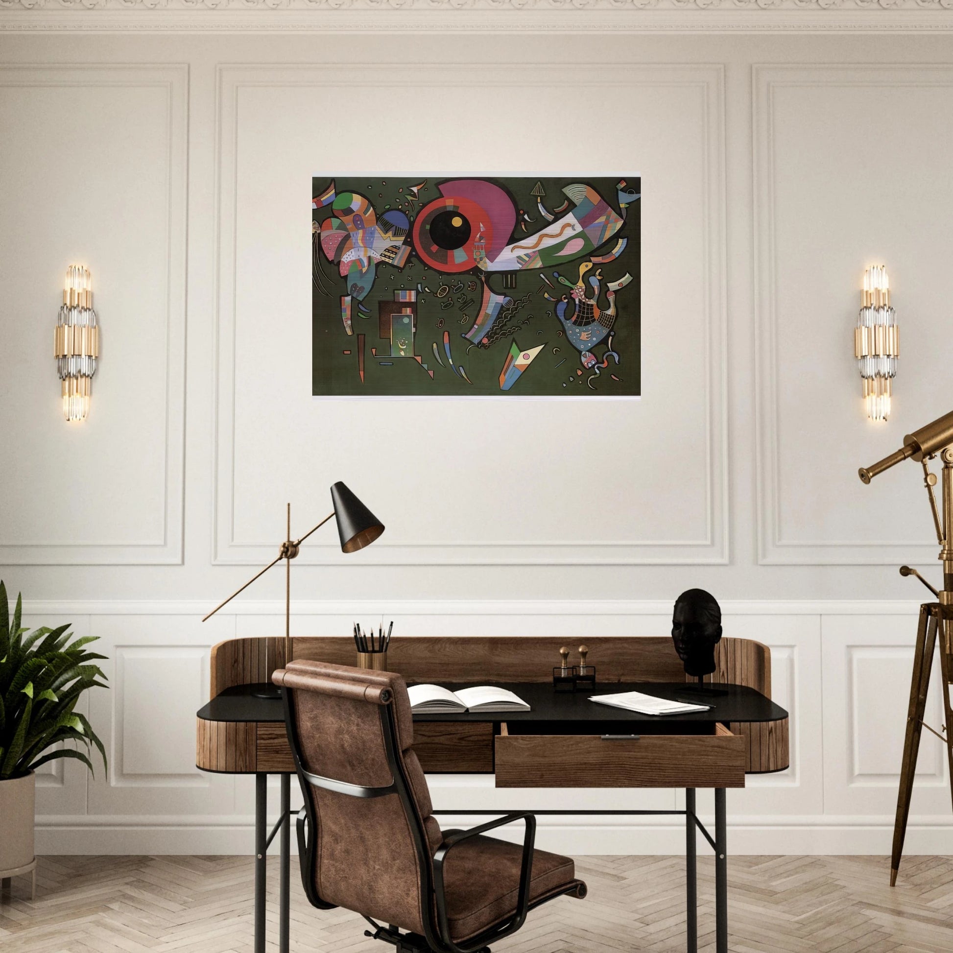 AROUND THE CIRCLE 1940 - Wassily Kandinsky Brushed Aluminum Print - 70x100 cm / 28x40 inches | Wassily Kandinsky Aluminum Print | Wassily Kandinsky Prints