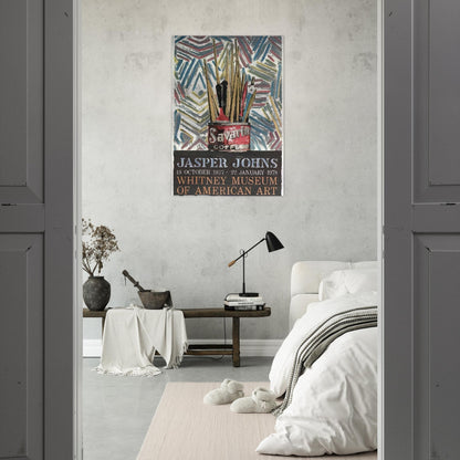 SAVARIN WHITNEY MUSEUM POSTER - Jasper Johns Brushed Aluminum Print - 70x100 cm / 28x40 inches | Jasper Johns Aluminum Print | Jasper Johns Prints
