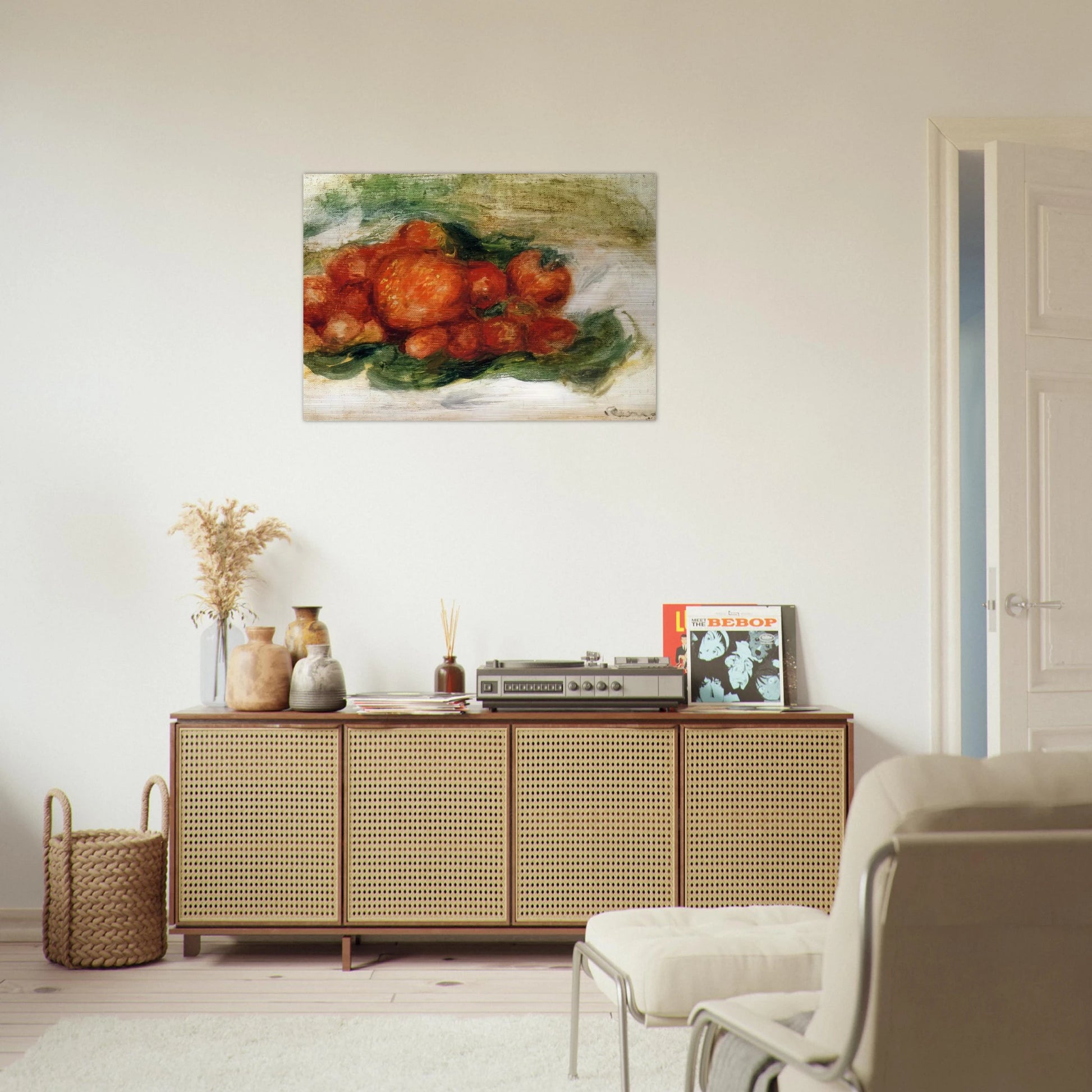 Still Life with Strawberries - Pierre-Auguste Renoir Brushed Aluminum Print - 70x100 cm / 28x40 inches | Pierre-Auguste Renoir Aluminum Print | Pierre-Auguste Renoir Prints